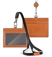Amazon | IDカードホルダー 栃木レザー 本革 リール付き 名札 両面収納